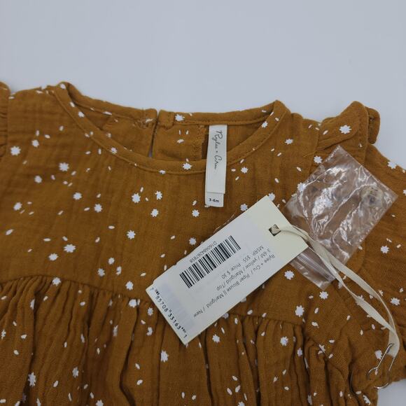 Rylee+ Cru Long Sleeve Piper Blouse in Marigold Dot Size 3-6 Months - Picture 7 of 8